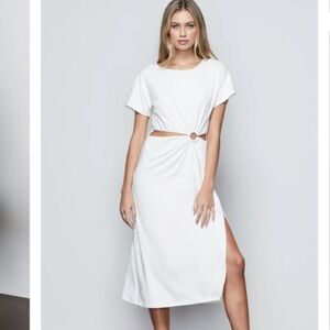 Good American white cut out jersey Midi Dress